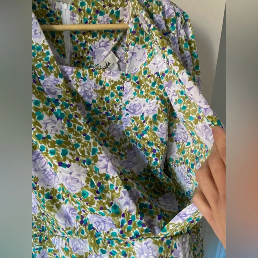 Vintage floral micropleated midi dress - Picture 7 of 15